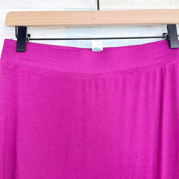 Old Navy Jersey Knit Maxi Skirt Purple Double Side Slit Stretch Womens Small - Picture 5 of 7